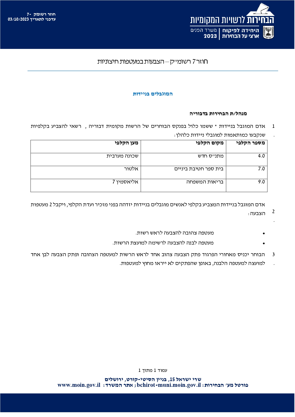 انتخابات السلطات المحلية 2023 - اماكن صناديق الاقتراع لذوي الإعاقات